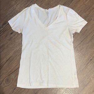 White T-shirt with multi colored threads
